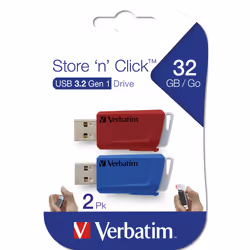 Verbatim Clés USB Store 'n' Click 2 x 32 Go Rouge / Bleu - Vue supplémentaire 4