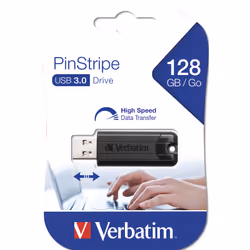 Verbatim Clé USBPinStripe 3.0 de 128 Go - Noire - Vue supplémentaire 5