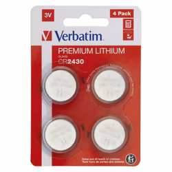 Verbatim CR2430, Batterie à usage unique, CR2430, Lithium, 3 V, 4 pièce(s), Argent