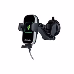 Verbatim FWC-03 Pro Qi Fast Wireless Autoladegerät retail, Auto, USB, Recharge sans fil, Noir