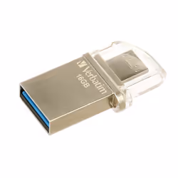 Verbatim Store 'n' Go OTG Micro, 16 Go, USB Type-A / Micro-USB, 3.2 Gen 1 (3.1 Gen 1), 110 Mo/s, Casquette, Argent