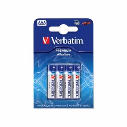 Verbatim Piles alcalines AAA, Batterie à usage unique, Alcaline, 1,5 V, 4 pièce(s), Multicolore, 11 g