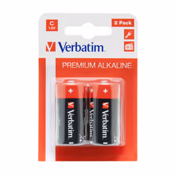 Verbatim Piles alcalines C, Batterie à usage unique, Alcaline, 1,5 V, 2 pièce(s), Multicolore, 26,2 mm