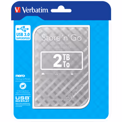 Verbatim Disque dur portable USB Store 'n' Go 3.0, 2 To, Argenté - Vue supplémentaire 5