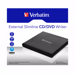 Verbatim External Slimline CD/DVD Writer lecteur de disques optiques DVD±RW Noir - Vue supplémentaire 4