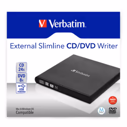 Verbatim Slimline CD/DVD lecteur de disques optiques DVD-RW Noir - Vue supplémentaire 4