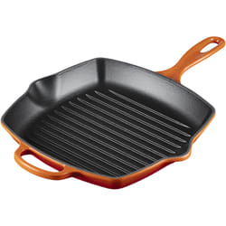 Le Creuset Poêle à Griller Carrée Signature, 26 cm - Idéale pour Saisir et Griller, Revêtement Antiadhésif Durable, Rouge Cerise
