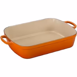 Plat à gratin - LE CREUSET - Rectangulaire - Céramique - Orange - Compatible lave-vaisselle et four