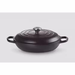Le Creuset 21180300002430, Plat à cuisson, Rond, Fonte, Vitrocéramique, Gaz, Induction, Noir, émail