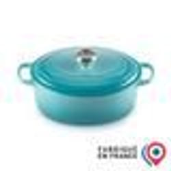 Cocotte ovale en fonte émaillée Signature - Bleu Caraïbes - 29cm