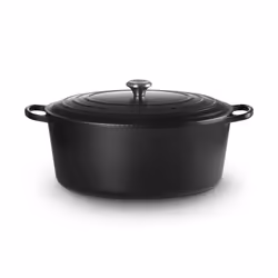 Le Creuset Signature, 13,9 L, Ovale, Noir, Fonte, émail, Noir
