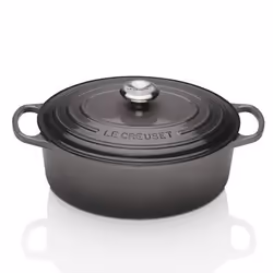 Le Creuset 21178274442430 Signature Cocotte Ovale en Fonte Emaillée 27 cm-Flint