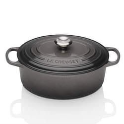 Le Creuset 21178274442430 Signature Cocotte Ovale en Fonte Emaillée 27 cm-Flint