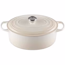 Cocotte en Fonte Émaillée - LE CREUSET - Ovale 31cm - 63 L - Meringue