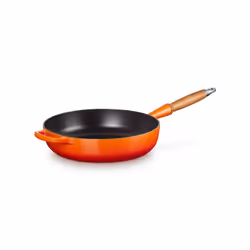 Le Creuset 20259280900422, Rond, Sauteuse, Noir, Bois, émail, Fonte, Bois, 3,6 L