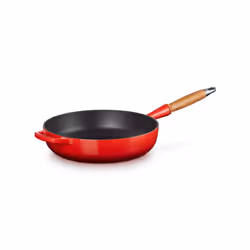 Le Creuset 20259280600422, Rond, Sauteuse, Noir, Rouge, Bois, émail, Fonte, Bois, 3,6 L