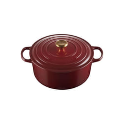 Cocotte LE CREUSET 28cm GARNET Bouton Doré