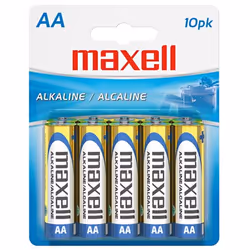 Maxell LR6 10BP, Batterie à usage unique, AA, Alcaline, 1,5 V, 10 pièce(s), Bleu, Argent, Jaune