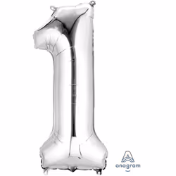Amscan 2798101, Ballon-jouet, Feuille, Argent, Numéro, 33 cm, 5 pièce(s)