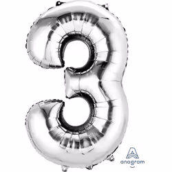 Amscan 2798301, Ballon-jouet, Feuille, Argent, Numéro, 55 cm, 5 pièce(s)