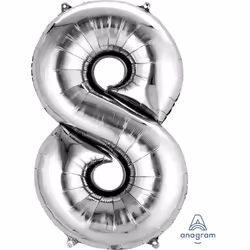 Amscan 2798801, Ballon-jouet, Feuille, Argent, Numéro, 55 cm, 5 pièce(s)