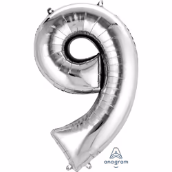 Amscan 2798901, Ballon-jouet, Feuille, Argent, Numéro, 58 cm, 5 pièce(s)