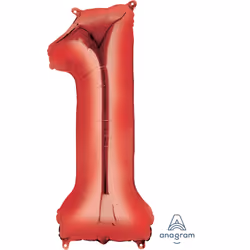 Amscan 2827401, Ballon-jouet, Feuille, Rouge, Numéro, 33 cm, 5 pièce(s)