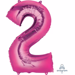 Amscan 2827801, Ballon-jouet, Feuille, Rose, Numéro, 53 cm, 5 pièce(s)