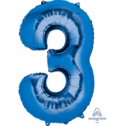 Amscan 2827901, Ballon-jouet, Feuille, Bleu, Numéro, 55 cm, 5 pièce(s)