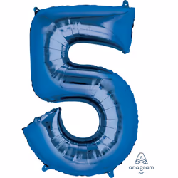 Amscan 2828501, Ballon-jouet, Feuille, Bleu, Numéro, 53 cm, 5 pièce(s)