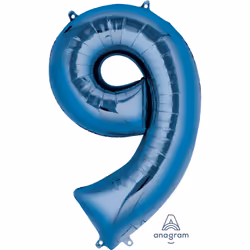 Amscan 2829701, Ballon-jouet, Feuille, Bleu, Numéro, 58 cm, 5 pièce(s)
