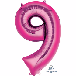 Amscan 2829901, Ballon-jouet, Feuille, Rose, Numéro, 58 cm, 5 pièce(s)