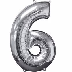 Amscan 3196001, Ballon-jouet, Feuille, Argent, Numéro, 43 cm, 5 pièce(s)