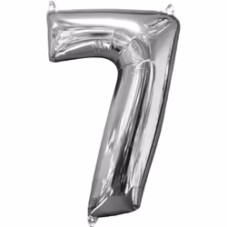 Amscan 3196101, Ballon-jouet, Feuille, Argent, Numéro, 43 cm, 5 pièce(s)
