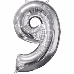 Amscan 3196301, Ballon-jouet, Feuille, Argent, Numéro, 43 cm, 5 pièce(s)