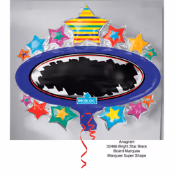 Amscan Ballon Ardoise Bright Star Black Board Marquee, unisexe, 3 an(s), Noir