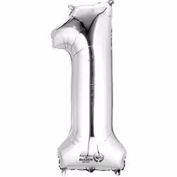 Amscan 3307611, Ballon-jouet, Feuille, Argent, Numéro, 40 cm, 5 pièce(s)