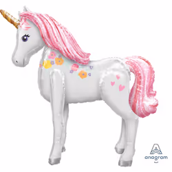 Amscan Ballon Marcheur "Magical Unicorn", Magical Unicorn, unisexe, 3 an(s), Blanc
