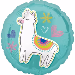 Amscan Ballon "Selfie Celebration Lama", Selfie Celebration, unisexe, 3 an(s), Turquoise
