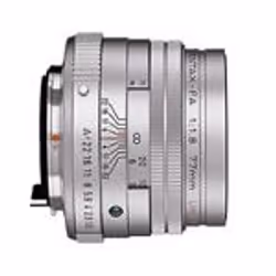 Pentax smc FA 77 mm / 1,8 Limited, 0,7 m, 31.5°, Argent, 6,4 cm, 4,9 cm, 48 mm