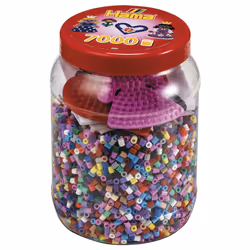 JBM Midi Pot Rouge 7000 Perles +2 Plq Couleurs, 5 an(s), PVC, Multicolore, 7002 pièce(s)