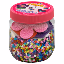 JBM Midi Pot Rose 4000 Perles +3 Plq Couleurs, 5 an(s), PVC, Multicolore, 4003 pièce(s)