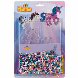 JBM Midi Blister Gm "Plq Licorne + Perles", 5 an(s), PVC, Multicolore, 2001 pièce(s)