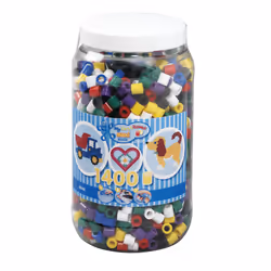 JBM Maxi Pot 1400 Perles Mix 10 Coul, 3 an(s), PVC, Multicolore, 1400 pièce(s)