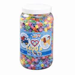 JBM Maxi Pot 1400 Perles Mix Past, 3 an(s), PVC, Multicolore, 1400 pièce(s)