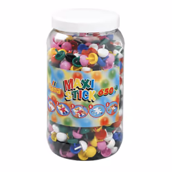 JBM Maxi Pions: Pot De 650 Pions 7 Coul., 3 an(s), PVC, Multicolore, 650 pièce(s)