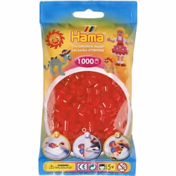 JBM Midi Sachet 1000 Perles Rouges Transp, 5 an(s), PVC, Rouge, 1000 pièce(s)