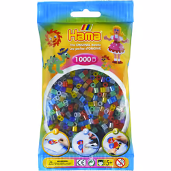 JBM Midi Sachet 1000 Perles Transp Mix, 5 an(s), PVC, Multicolore, 1000 pièce(s)