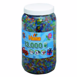 JBM Midi Pot 13000 Perles Mélange Pailletés, 5 an(s), PVC, Multicolore, 13000 pièce(s)