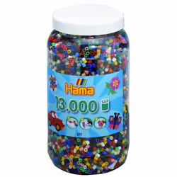 JBM Midi Pot 13000 Perles 22 Couleurs, 5 an(s), PVC, Multicolore, 13000 pièce(s)